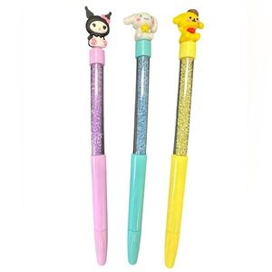 Sanrio 3 Character Pens Kuromi, Cinnamoroll, and Pompompurin Kawaii New